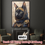 Master Cat Painting - Egyptian Cat Mirror Painting - Living Room - Hotel Decorative Painting
