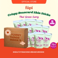 [Bundle of 12] Thai Green Curry Fupi Crispy Beancurd Skin Chips [Fu Chuk Chips] (12 x 75g) High Prot