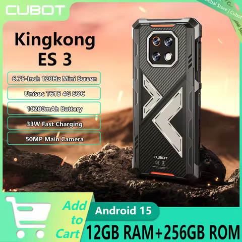 NEW CUBOT KINGKONG ES 3 Rugged Phone Unisoc T615 4G 6.75-Inch 120Hz Screen 10200mAh Battery 33W Andr
