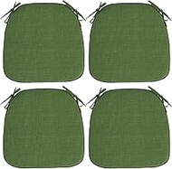 Indoor/Outdoor Chair Cushions 17"X16"X2" with Ties for Dining Chairs Set of 4, Waterproof U-Shaped C