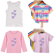 T Shirt for Girls Moisture Wicking Short Sleeve T-shirt Cartoon Children Unisex Rainbow Tshirt Baju T Shirt Budak Perempuan T-Shirts for Girls