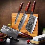 雅刃刀具大馬士革菜刀廚房套裝組合高檔禮盒全套中式砍骨刀切片刀