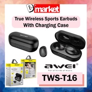 Awei T16 Bluetooth 5.0 TWS Sports Waterproof IPX4 With Charging Case