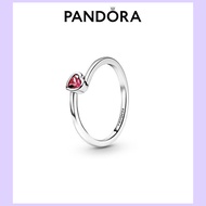 Pandora Red Oblique Heart Single Stone Ring Couple Temperament Single Stone Ring