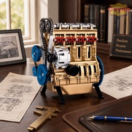 CEYOU Car Engine Model, Resin 8 Cylinder 8 Cylinder Engine Model, Ornamental 3.94in Miniature Model 