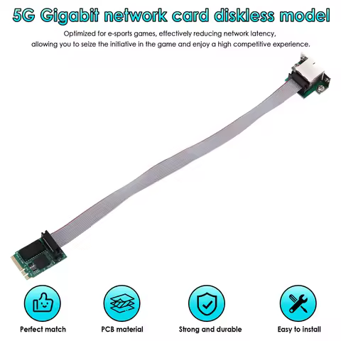 B-Best-Selling-M.2 A+E KEY Ethernet Network Card, 5Gbps Gigabit RTL8126, Supports PXE Boot For Windo
