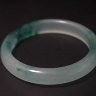 綠飄花天然手鐲冰種水墨畫手環禮盒裝