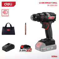 DELI Cordless Li-ion Impact Drill (20V / 50Nm / 10mm / 3600bpm / Brushless) DE-CZ20-2 / DE-CZ20-2D2