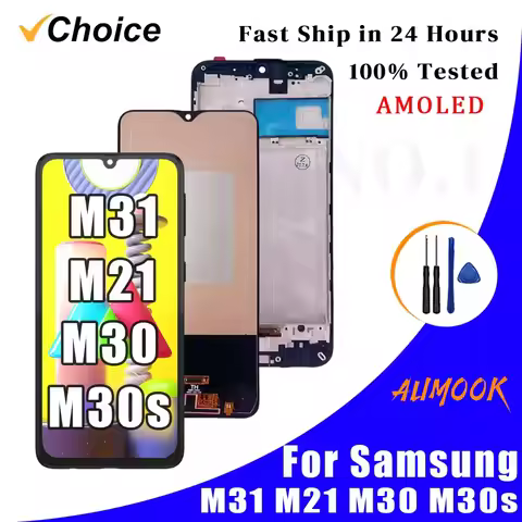 6.4" AMOLED For Samsung M31 M21 M30 M30S LCD Display Touch Screen Digitizer Assembly For Samsung M31