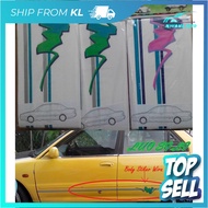 Proton Wira 7 Original Design Side Body Sticker - Green & Pink