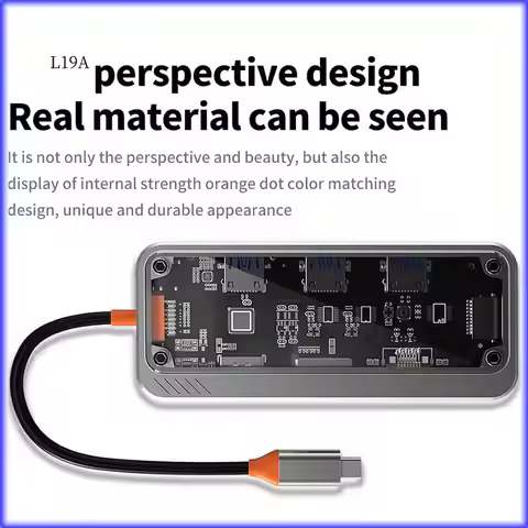L19-10 In 1 USB C Laptop Docking Station 100W Multiport Transparent USB C Hub Thunderbolt Dock For H