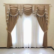 Luxury wave fringe curtains Luxury fringe curtains one set Luxury tassel fringe window curtains