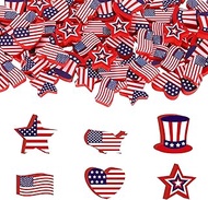 Whaline 60Pcs Independence Day Eraser American Flag USA Land Theme Mini Erasers Stars and Heart Hat 