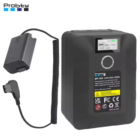 AC-PW20 NP-FW50 Dummy Battery+100Wh V Mount Battery kit for Sony ZV-E10 A7 A7R A7RII A7II A7SII A7S 