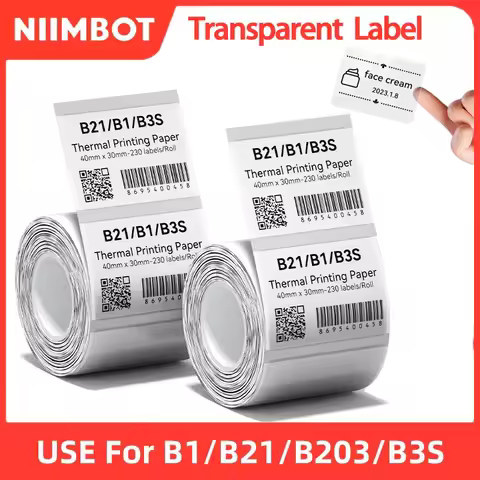 Niimbot Transparent Stickers Label Printer Stickers Portable Printer Niimbot Thermal Paper Labels Of
