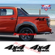4x4 dmax cutting car stickers, 4x4 striping stickers, all double cabin cars