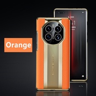 Da thật Ốp điện thoại cho Huawei Mate 50 Pro da bò họa tiết da cá sấu Bìa gốc cho Mate 50e Mạ sang t