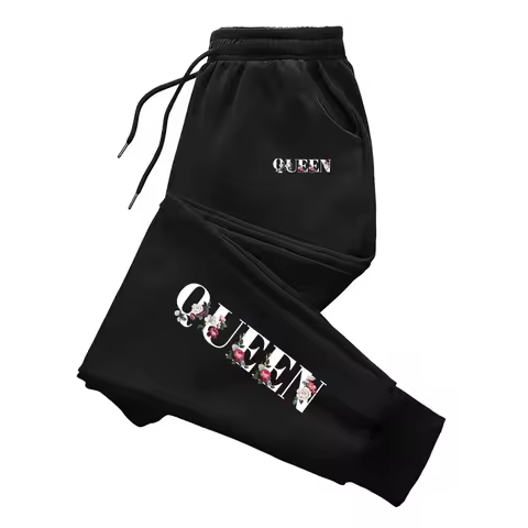 Queen Printing Womens Sweatpants Casual Trousers Outdoors Sports Jogging Woman Clothing Daily Sports