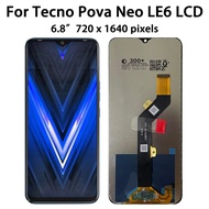 จอ LCD แบบดั้งเดิม XD สำหรับ Tecno Pova Neo LCD LE6 LE6h อะไหล่ทดแทนประกอบแผงดิจิไทเซอร์จอแสดงผล LCD