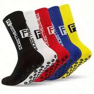 1/2/5 Pairs Men's Sports Socks, FS New Suction Cup Football Socks, Fashionable Sports Outdoor Non-Sl