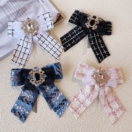 Bow Tie Bow Tie Accessories Chic Chanel-Style Bow Rhinestone Coat Collar Decoration Korean Guest Single