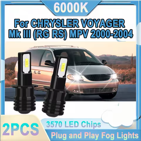2PCS 3570 CSP Chips Front Fog Light 90W Fog Lamps 6000K White Plug and Play For CHRYSLER VOYAGER Mk 