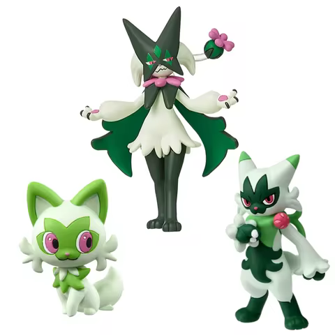 New Original TAKARA TOMY Pokemon Figures MS Sprigatito Floragato Meowscarada Anime Monster Collectio