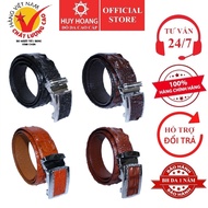 Huy Hoang vip crocodile leather men's belt 3.5P black, brown, cow yellow, red brown HP4864-65-66-67