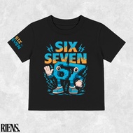Riens | Unisex Distro Kids Oversize T-Shirt No Numbers 67 Six Seven | Ages 3-11 Years | Cotton Combe