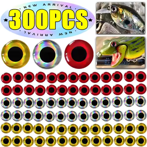 Newest 100-300PCS Fishing Lure Eyes Holographic 3D 3/4/5/6mm Artificial Lures Simulation Eyeball DIY