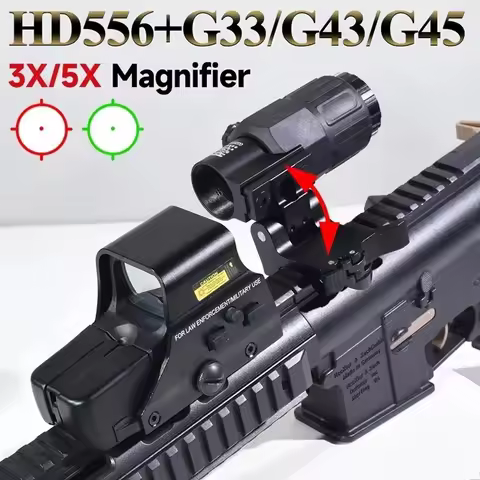 E***ch HD556 Red/Green Dot Reflection Scope Hunting G33 G43 3X Magnifier Sight Folding Side Flap G45
