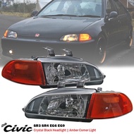 Honda Civic SR4 SR3 EG EG6 EG9 1992-1995 Crystal Black Headlight Head Lamp Corner Light Corner Lamp