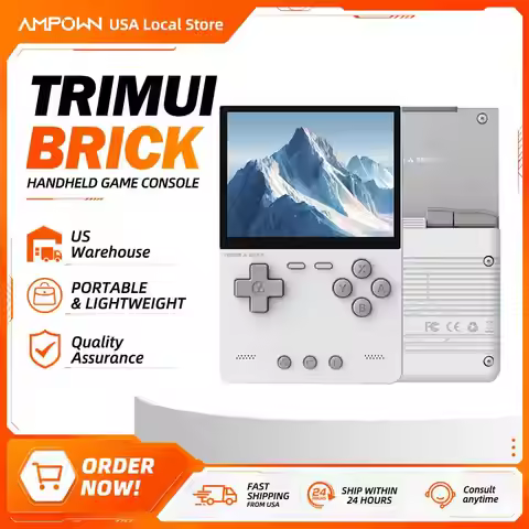 TRIMUI BRICK Handheld Game Console 3.2'' IPS Screen Linux System Trimui UI Metal Back Panel Key LED 