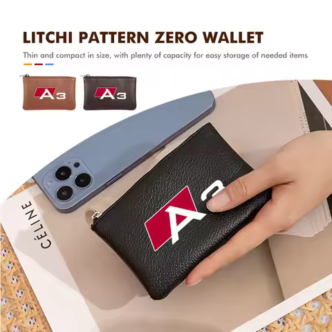 Fashion Car Driving Document bag ID Passport Card Holder Coin Wallet Accessories For Audi A1 A3 A4 A