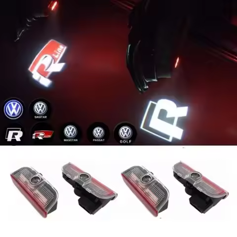 2/4P LED Car Door Logo Projector Light Accessories for VW R Golf 5 6 7 GTI GTD GTE Touareg CC Passat