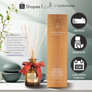 La Duchessa Reed Diffuser, 180ml | Agarwood Essential Oil | Home &amp; Office Diffuser | Rattan Sticks