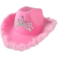 HELVAK Pink Cowboy Hat Pink Hat Women'S Costume Headwear For Women, Cowgirl Hat For Women Party Dres