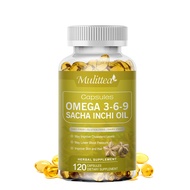 Mulittea Sacha Inchi Oil softgels1000mg Rich Source of Omega 3 6 and 9 Essential Fatty Acids Much Healthier Than Fish Oil