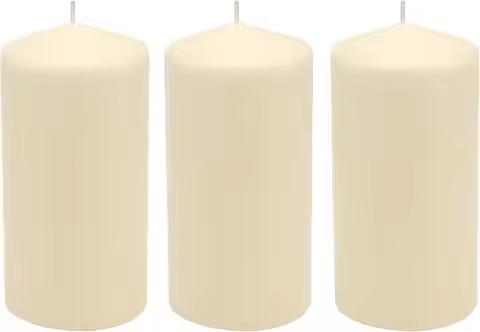 3pcs Unscented Ivory White Tall Pillar Candles, 65 Hour Burning Candle Pillars,Perfect for Decor, We