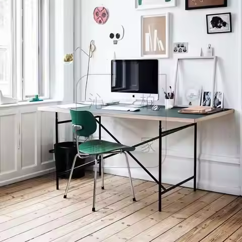 New Office table Stainless Steel Leg Rectangular Solid Conference Table Office Writing Living Room T