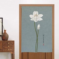 Chinese lotus door curtain, bathroom partition curtain, Japanese curtain, Noren koi feng shui curtain