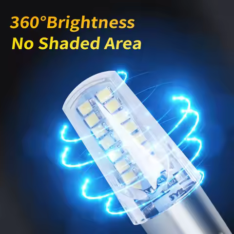2 Pcs 1157 BAY15d P21/5W 2835 LED Chips Flicker Bulbs 12V/24V For Motor Home Truck Trailer Van Car M