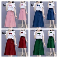 Butterfly Skirt set/women's set/women's skirt set/long skirt set/girl's blouse set