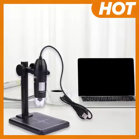 Portable Microscopes 1600X USB Digital Microscope with 8 LED & Lift Stand HD Inspection Camera for W