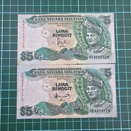 (A311) Rm5 siri 6 dan 7 duit kertas lama Rm5 lama duit Malaysia lama tabung duit kertas duit syiling