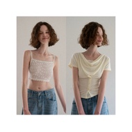 [EGGKA] Ruffled lace two-piece bra