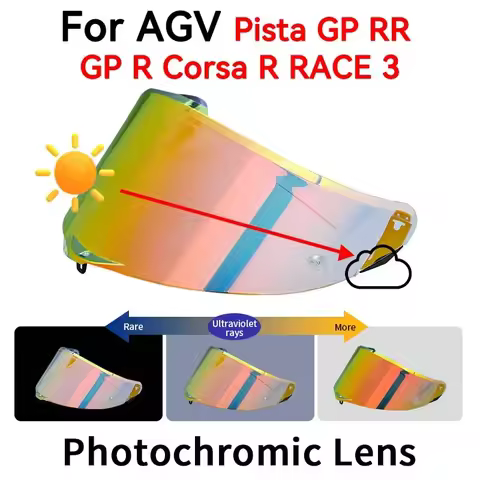 Visor For AGV Pista GPR GP RR R RACE 2 RACE 3 Photochromic Red Shield Visor Lens Capacete Racing vic