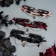 Mine Series Jewelry cos Collar Y2K [Dark Lolita] choker Original Japanese Style Black Pink Y2K Neckl