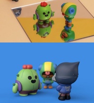 荒野亂鬥 brawlstars x Line Friends 系列限量合作產品 公仔底部設有3M雙面膠紙可粘貼固定在電腦電視書桌上等等