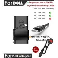 65W USB C PD Charger For Dell Laptop 20V 3.25A Type C Power Adapter LA65NM170 LA65NM190 Universal Ch